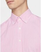 Chemise Slim Fit Milleraie Oxford blanc/rose