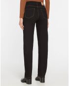 Jean Straight Tr Coutures Or noir