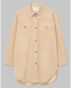 Chemise longue Overshirt Loose beige