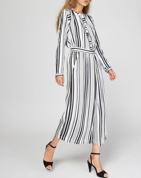 Pantalon Janine rayé blanc/noir