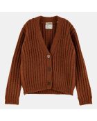 Cardigan en Laine et Alpaga mélangés marron