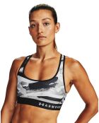 Brassière de sport technique Mid Crossback camouflage noir/gris