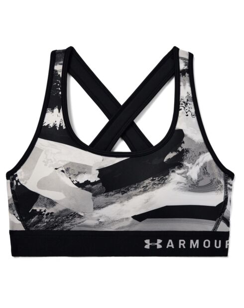 Brassière de sport technique Mid Crossback camouflage noir/gris
