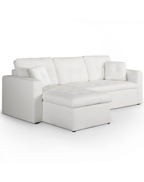 Canapé d'angle convertible Toledo blanc - 147x81x68 cm