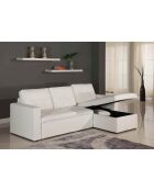 Canapé d'angle convertible Toledo blanc - 147x81x68 cm