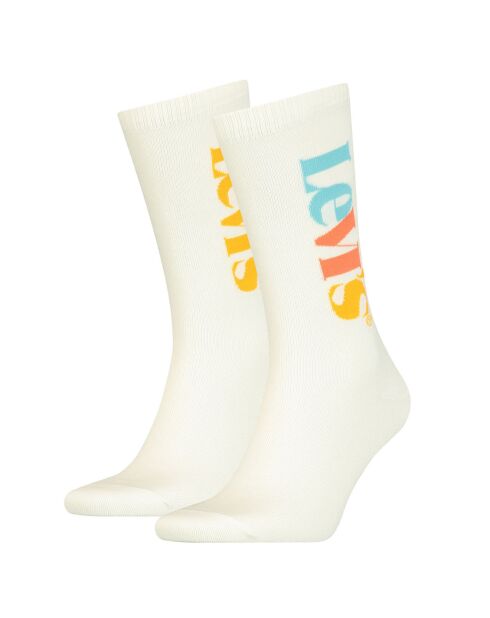 2 Paires de Chaussettes blanc/multicolore