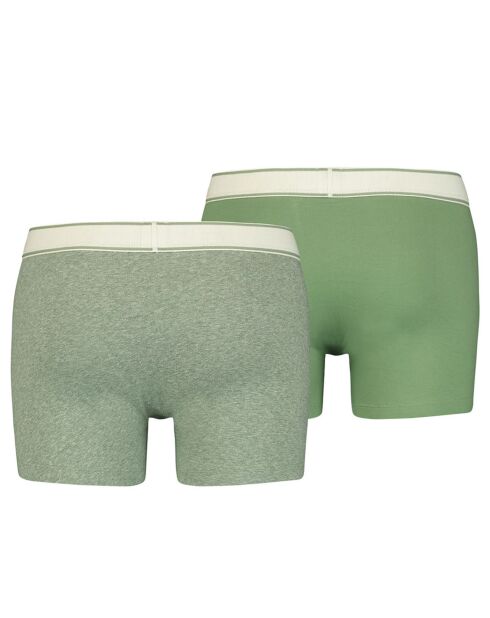 2 Boxers Effet Vintage verts
