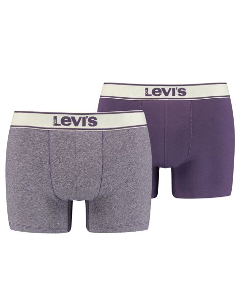 2 Boxers Effet Vintage violets