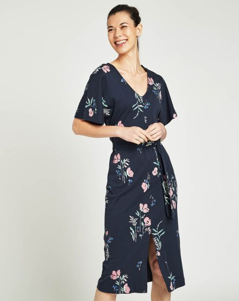 Robe logo imprimée bleu nuit