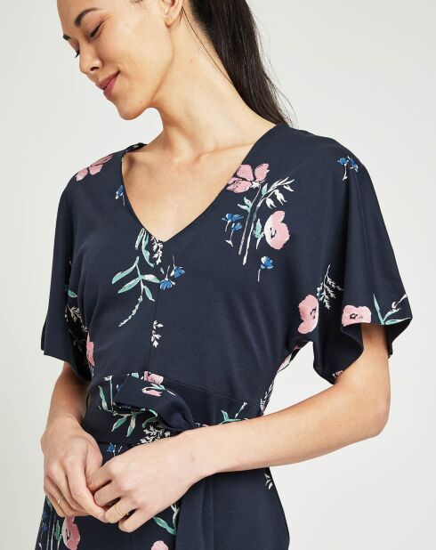 Robe logo imprimée bleu nuit