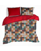 Parure housse de couette Ankara rouge dahlia