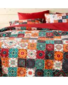 Parure housse de couette Ankara rouge dahlia