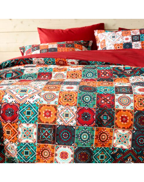 Parure housse de couette Ankara rouge dahlia
