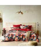 Parure housse de couette Ankara rouge dahlia