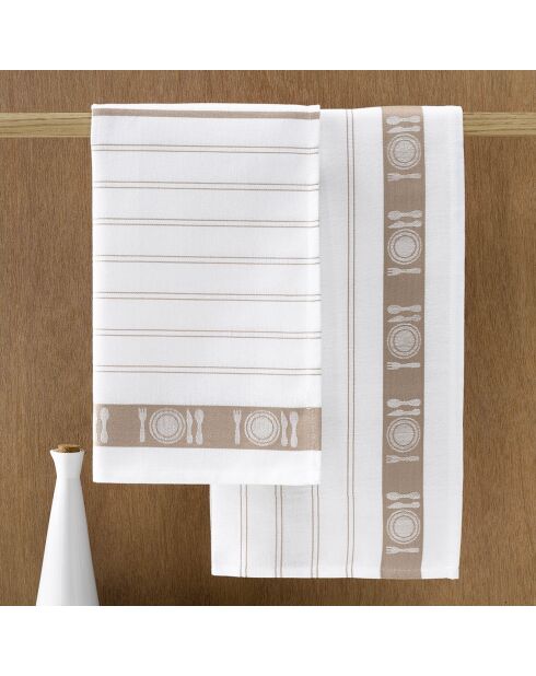 3 Torchons à vaisselle Bml blanc - 65x65 cm