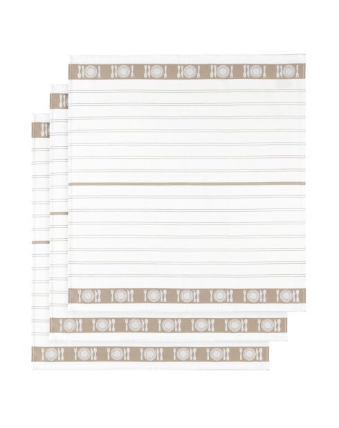 3 Torchons à vaisselle Bml blanc - 65x65 cm