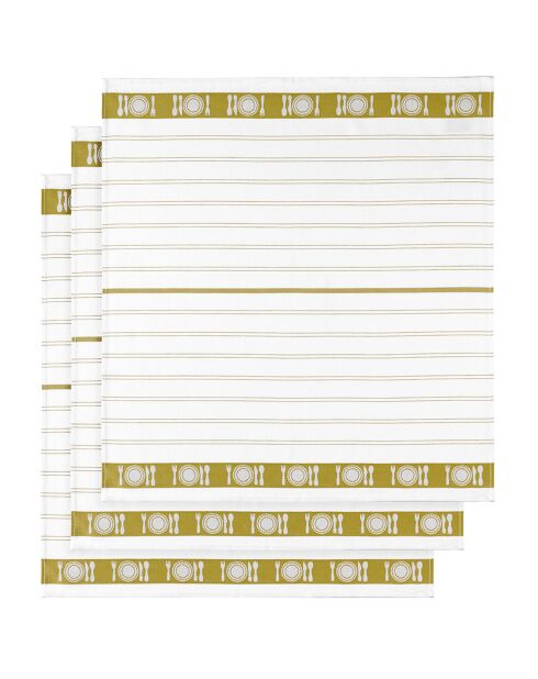 3 Torchons à vaisselle Bml blancs - 65x65 cm