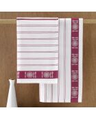 3 Torchons à vaisselle Bml blanc/rose - 65x65 cm
