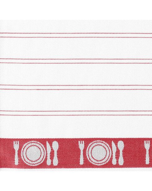 3 Torchons à vaisselle Bml blanc/rouge - 65x65 cm