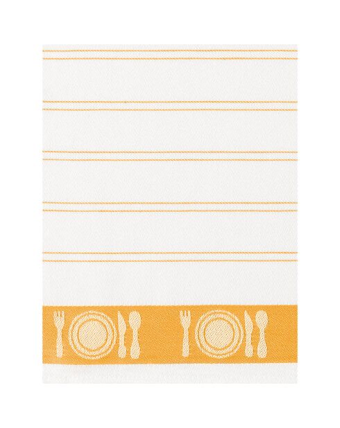 3 Torchons à vaisselle Bml blanc/orange - 65x65 cm