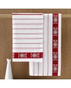 3 Torchons à vaisselle Bml blanc/rouge - 65x65 cm