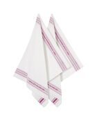 2 Torchons à vaisselle Dish blanc/rose - 65x70 cm