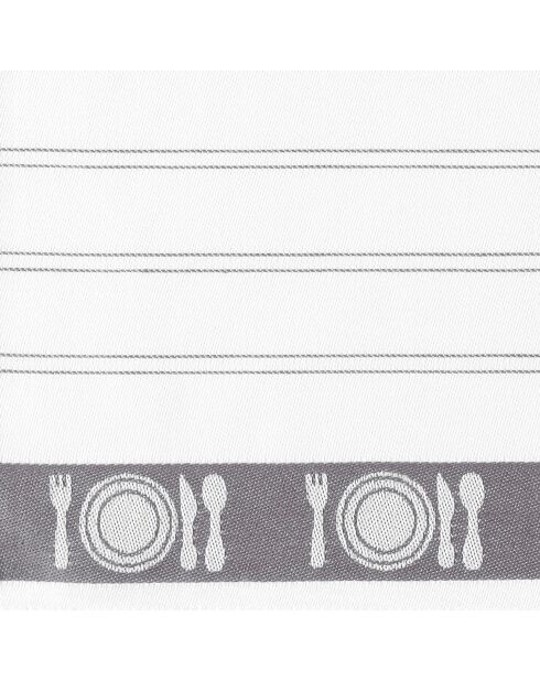 3 Torchons à vaisselle Bml blanc/gris - 65x65 cm