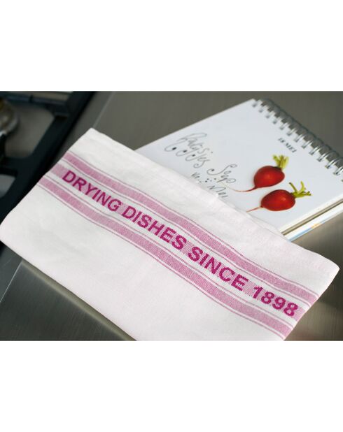 2 strofinacci bianco/rosa - 65x70 cm