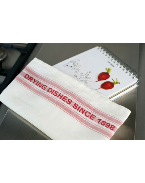 2 strofinacci bianco/rosso - 65x70 cm