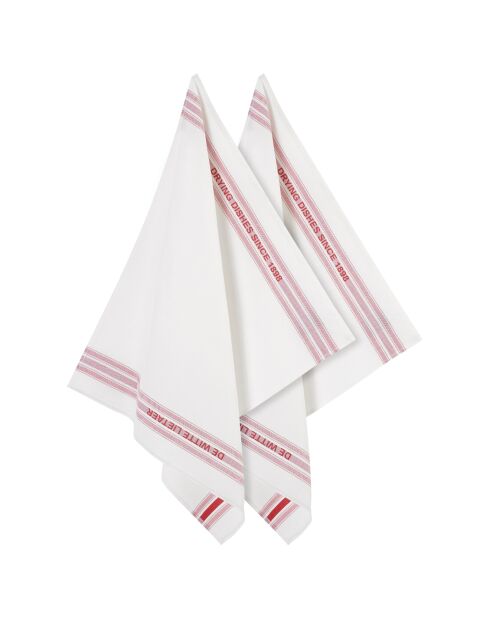 2 Torchons à vaisselle Dish blanc/rouge - 65x70 cm