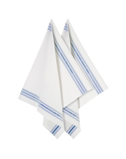 2 Torchons à vaisselle Dish blanc/bleu - 65x70 cm