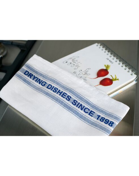 2 strofinacci bianco/blu - 65x70 cm