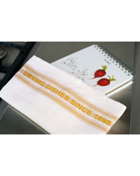 2 strofinacci bianco/arancione - 65x70 cm