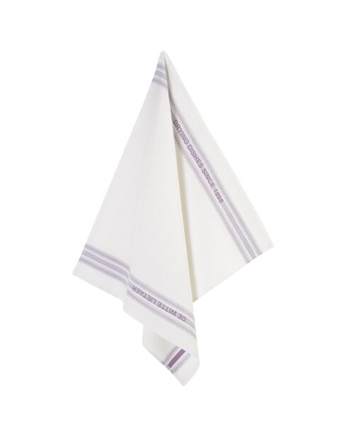 2 Torchons à vaisselle Dish blanc/lilas  - 65x70 cm