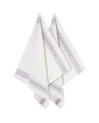2 Torchons à vaisselle Dish blanc/lilas  - 65x70 cm