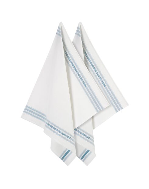 2 Torchons à vaisselle Dish blanc/bleu  - 65x70 cm