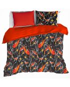 Parure housse de couette percale de coton Perrot rouge
