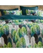 Parure housse de couette réversible Rue vert pin