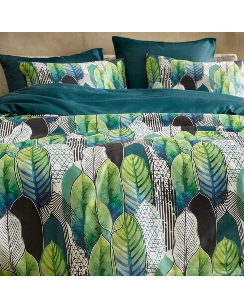 Omkeerbare dekbedovertrekset Rue pine green