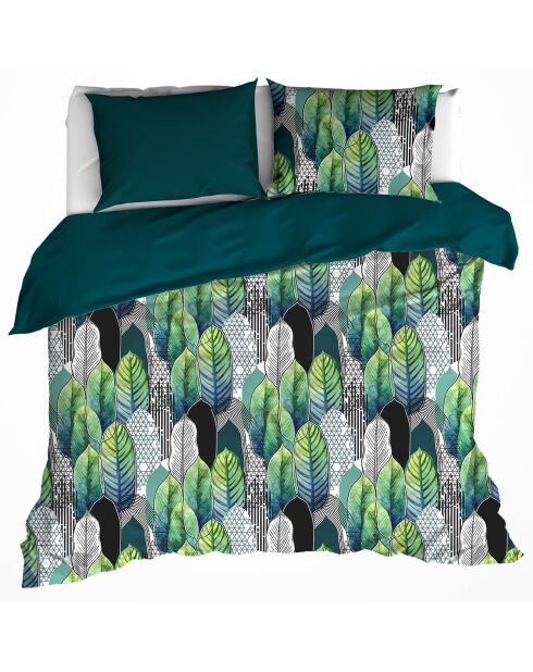 Omkeerbare dekbedovertrekset Rue pine green