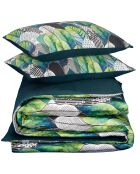 Parure housse de couette réversible Rue vert pin