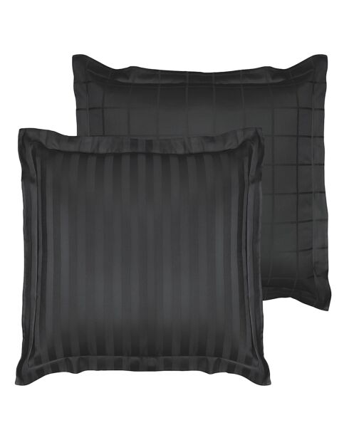 Taie d'oreiller Zygo ébène - 63x63 cm