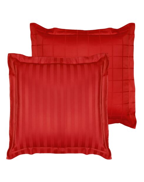 Taie d'oreiller Zygo rouge - 63x63 cm