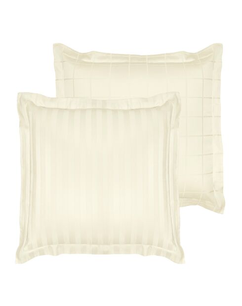 Taie d'oreiller Zygo ivoire - 63x63 cm