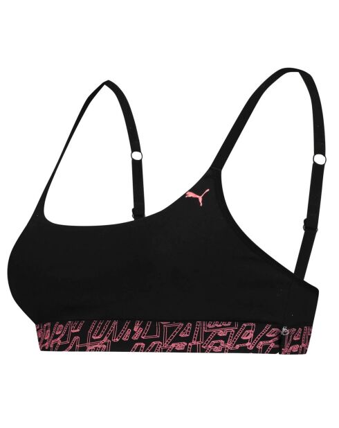 Brassière Typo noir/rose