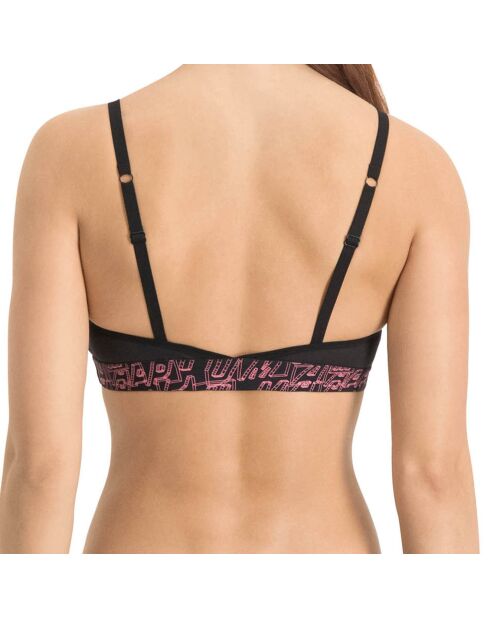 Brassière Typo noir/rose