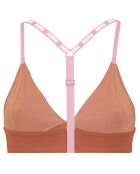 Brassière triangle ocre/rose