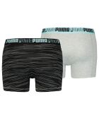 2 Boxers Space Dye gris/noir