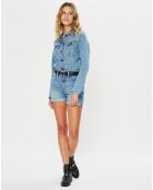 Short Vintage Mom bleu délavé