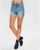 Short Vintage Mom bleu délavé